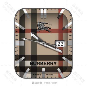 博柏利Burberry土黄棕色格子表盘.clock
