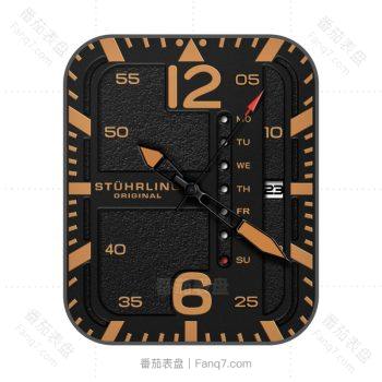 施图霖Stuhrling 酷黑橙电子表盘.clcok