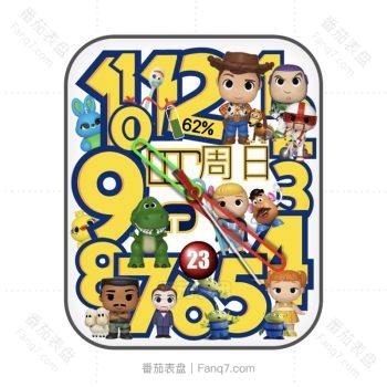 ToyStoryToons玩具总动员亮黄卡通3D人物表盘.clock