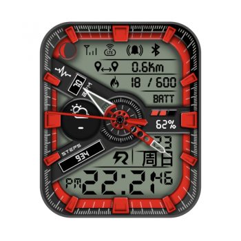 酷黑红电子液晶盘面数字表盘.clock