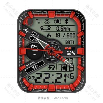 酷黑红电子液晶盘面数字表盘.clock