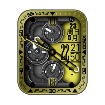 酷黑黄三盘数字表盘.clock