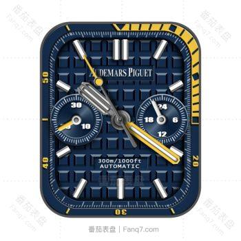 爱彼Audemars Piguet皇家橡树离岸深蓝黄色高级双盘表盘.clock