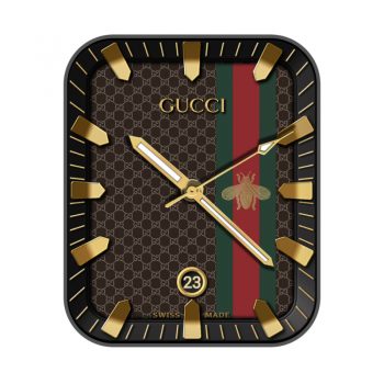 GUCCI古驰复古纹理标志小蜜蜂震翅表盘.clock