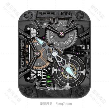 酷黑机械三盘旋转动态高级表盘.clok