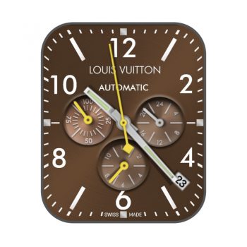 LV louis vuitton三盘棕色表盘.clock