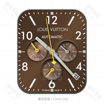 LV louis vuitton三盘棕色表盘.clock