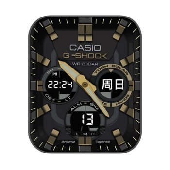 CASIO G-SHOCK 卡西欧黑金三盘酷表盘.clock
