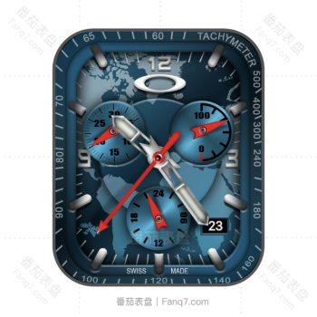 tachymeter泰格豪雅蓝色地图三盘高级表盘.clock