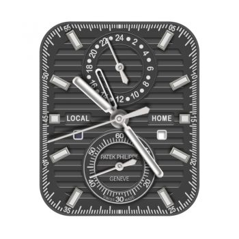 partek philippe百达翡丽黑银双盘表盘.clock