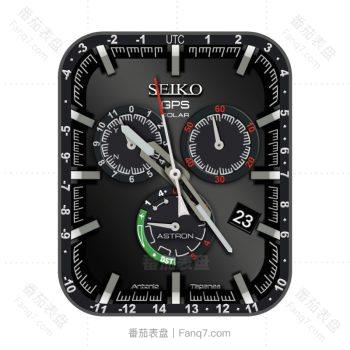 selko精工三盘酷黑表盘.clock