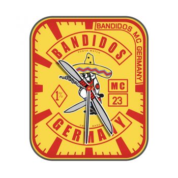 bandidos亮黄红枪手戴帽表盘.clock
