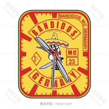 bandidos亮黄红枪手戴帽表盘.clock