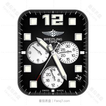 BERITLING百年灵酷黑银三盘高级表盘.clock