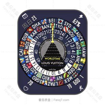 LOUIS VUITTON世界时间圆盘众多图标表盘.clock