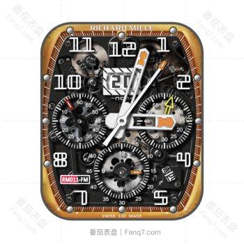 Richard Mille Sapphire 理查德米勒机械酷黑黄金三盘高级动态表盘.clock