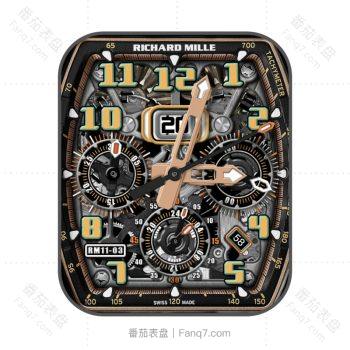 Richard Mille Sapphire 理查德米勒机械三盘银橙金高级动态表盘.clock