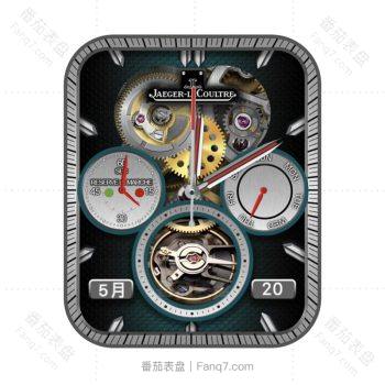 JAEGER LECOUTRE积家酷银深蓝绿三盘机械动态高级表盘.clock