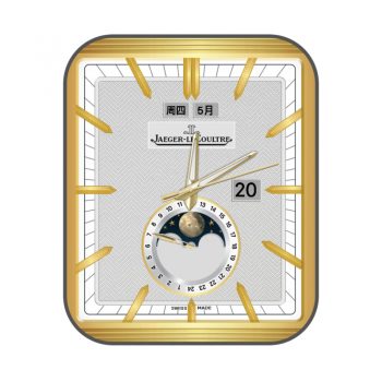 JAEGER LECOUTRE积家黄金灰银圆盘月相表盘.clock