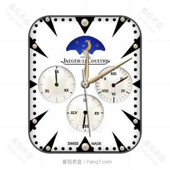 JAEGER LECOUTRE积家三盘月相简洁表盘.clock