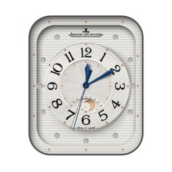 JAEGER LECOUTRE积家传统日相圆盘镶嵌白金表盘.clock