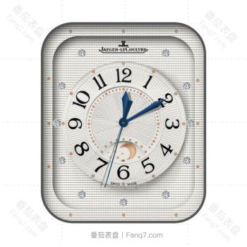 JAEGER LECOUTRE积家传统日相圆盘镶嵌白金表盘.clock