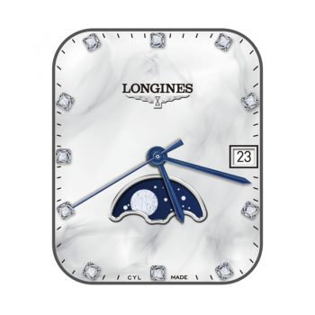 浪琴表Longines心月系列白色珍珠母贝蓝钢指针钻石镶嵌.clock