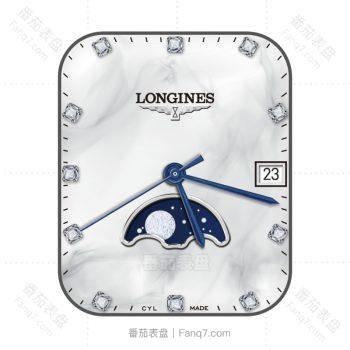 浪琴表Longines心月系列白色珍珠母贝蓝钢指针钻石镶嵌.clock
