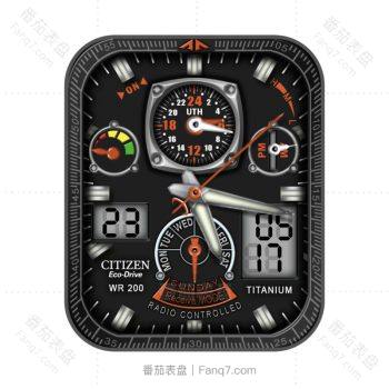 西铁城CITIZEN-CC7005黑色机械表盘四盘.clock