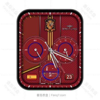 百年灵BREITLING限定西班牙足球队表盘蓝红黄勋章系.clock