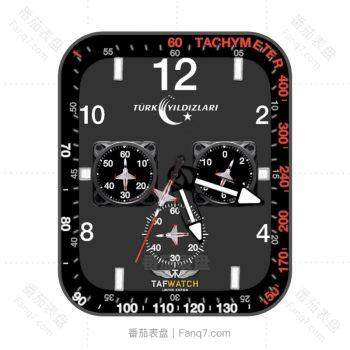 TAFWATCH土耳其空军外测速仪表盘黑色表盘小三盘.clock