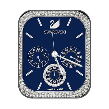 施华洛世奇SWAROVSKI蓝色表盘钻石外圈三小盘.clock