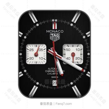 泰格豪雅手表TAG HEUER黑色表盘双小方盘.clock