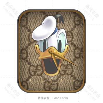 古驰CUCCI-G-Timeless迪士尼Disney联名款印花表盘唐老鸭.clock