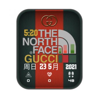 古驰CUCCI-G-NorFace红绿双色简约文字表盘.clock