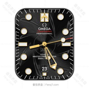 欧米茄OMEGA300米潜水表詹姆斯·邦德限量款黑色表盘枪膛线纹理.clock