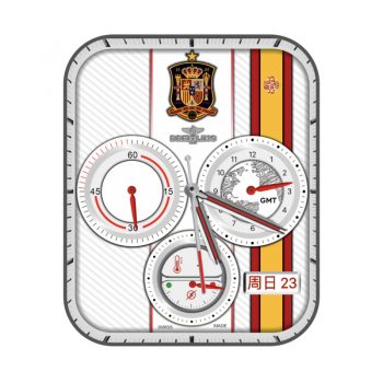 百年灵BREITLING限定表盘西班牙足球队白色表盘黄红勋章系.clock