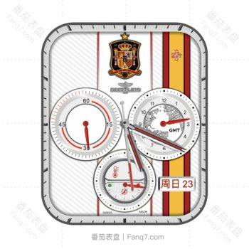 百年灵BREITLING限定表盘西班牙足球队白色表盘黄红勋章系.clock