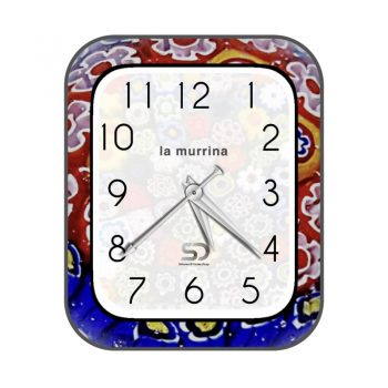 LA MURRINA手表蓝红云纹外圈花朵印花白色表盘.clock