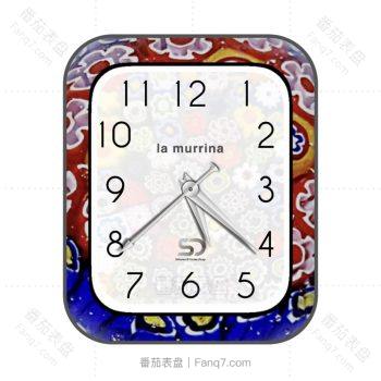 LA MURRINA手表蓝红云纹外圈花朵印花白色表盘.clock