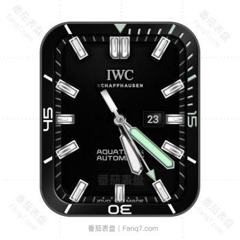 万国表IWC海洋时计系列黑色表盘银白刻度淡绿荧光指针.clock