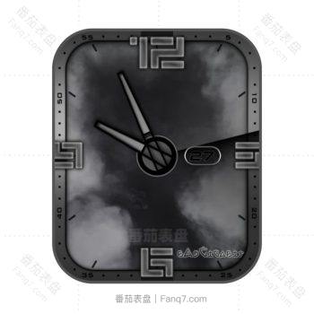 酷黑银边动态云雾表盘.clock