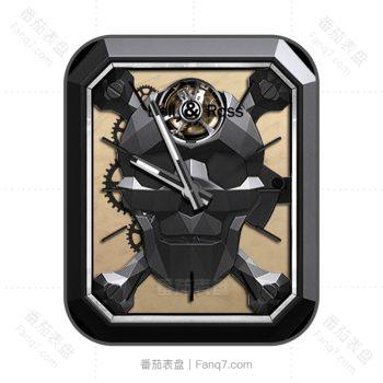 bell & ross 柏莱士磨砂黑切边人头陀飞轮齿轮旋转表盘.clcok