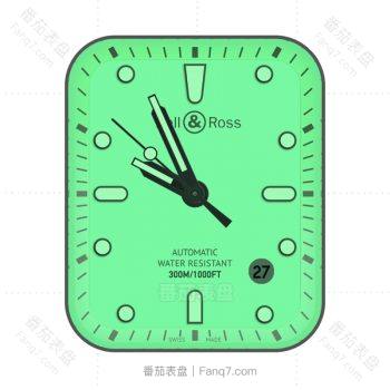 bell & ross 柏莱士荧光绿简约表盘.clock