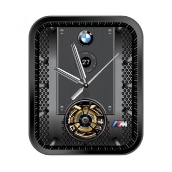 BMW宝马汽车logo标志陀飞轮黑灰拉丝蜂窝表盘.clock