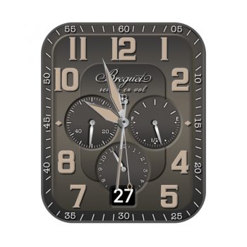 宝玑Breguet棕色三盘大字时刻表盘.clcok