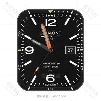 Bremont宝名酷黑大字简单表盘.clock