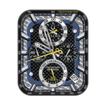 宝路华BULOVA四盘黑格子边灰黑蓝黄表盘.clock