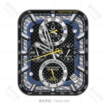 宝路华BULOVA四盘黑格子边灰黑蓝黄表盘.clock