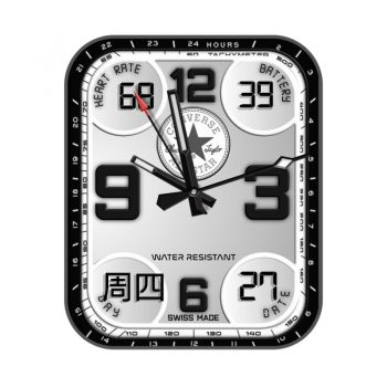 匡威Converse黑边白灰渐变大logo标志四仪表表盘.clock